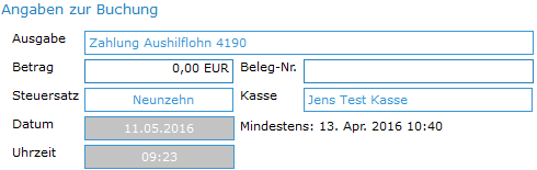 1. Angaben zur Buchung
