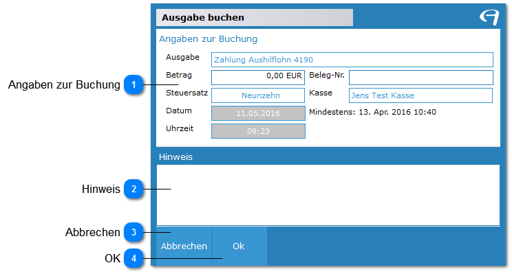 Aidoo CheckInOut - Ausgabe buchen