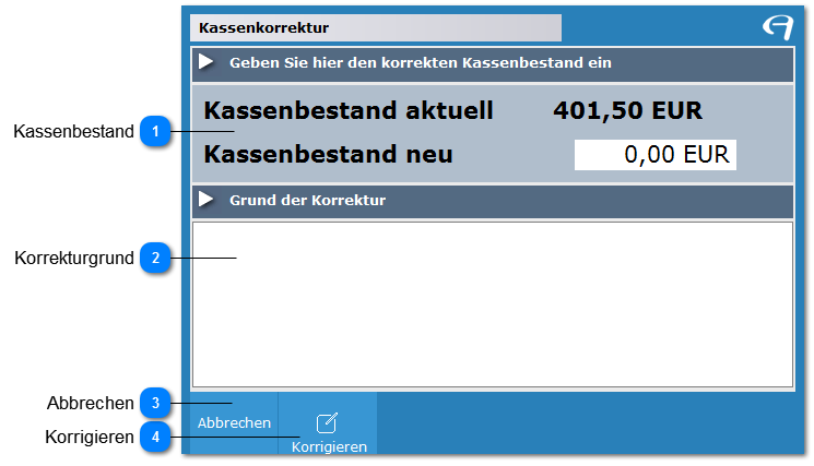Aidoo CheckInOut - Kassenkorrektur