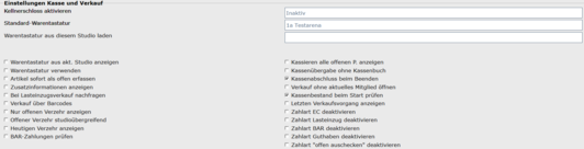 1. Einstellungen Kasse und Verkauf