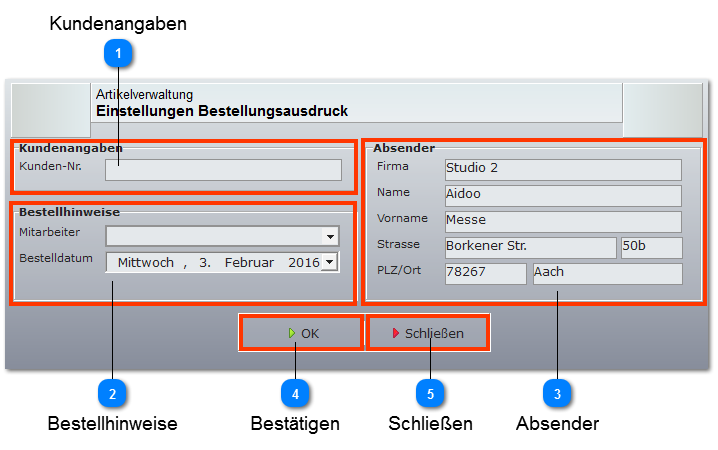Aidoo Manage - Artikelverwaltung Bestellwesen Einstellungen