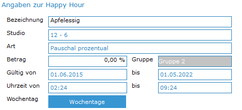 1. Happy Hour Informationen
