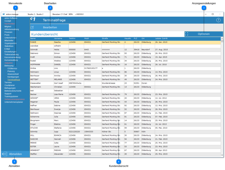 Aidoo Manage - Betreuung Terminabfrage