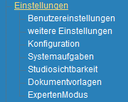 1. Menueleiste
