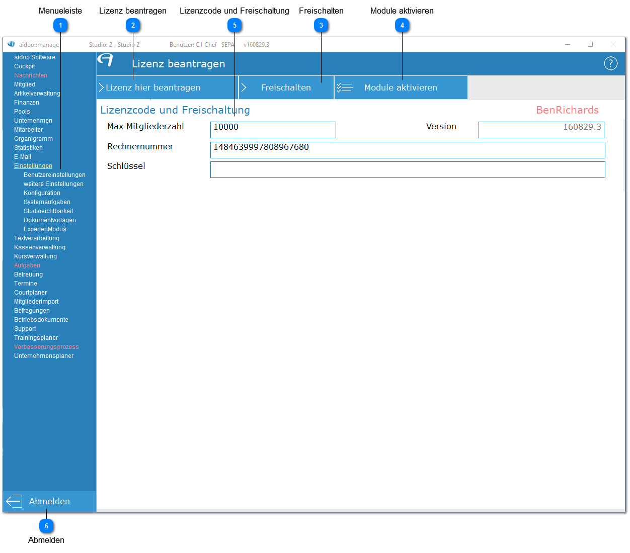 Aidoo Manage - Einstellungen