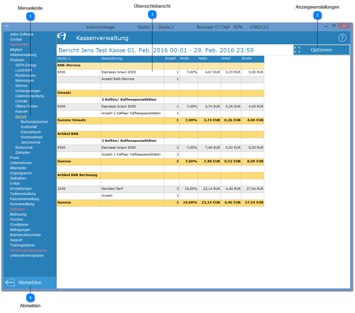 Aidoo Manage - Finanzen Bericht