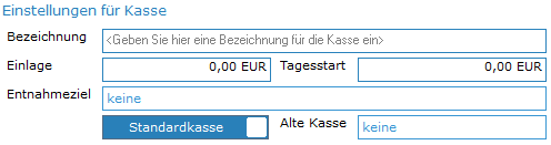 1. Kasseneinstellungen