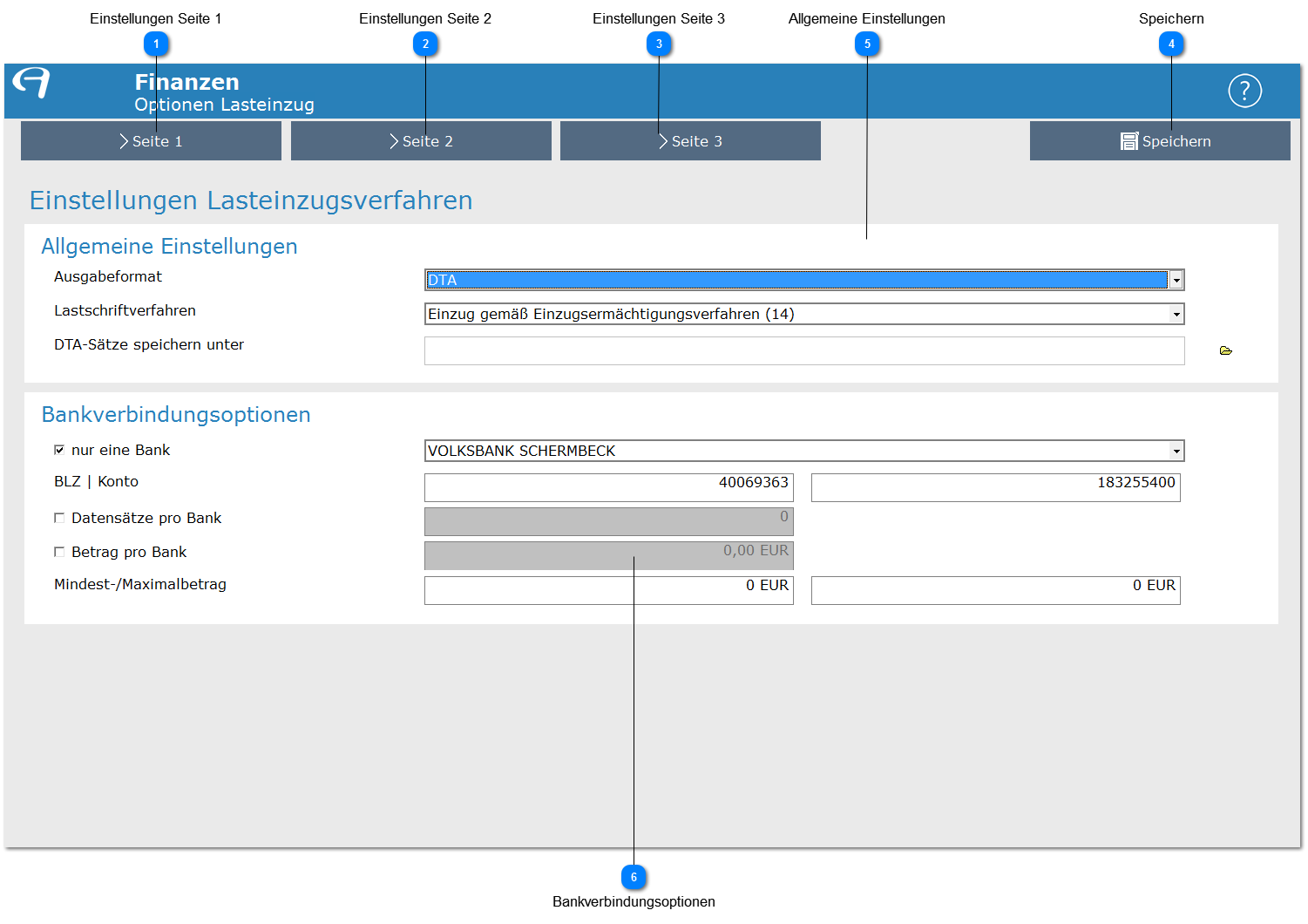 Aidoo Manage - Finanzen Lastschrift Optionen Seite 2  