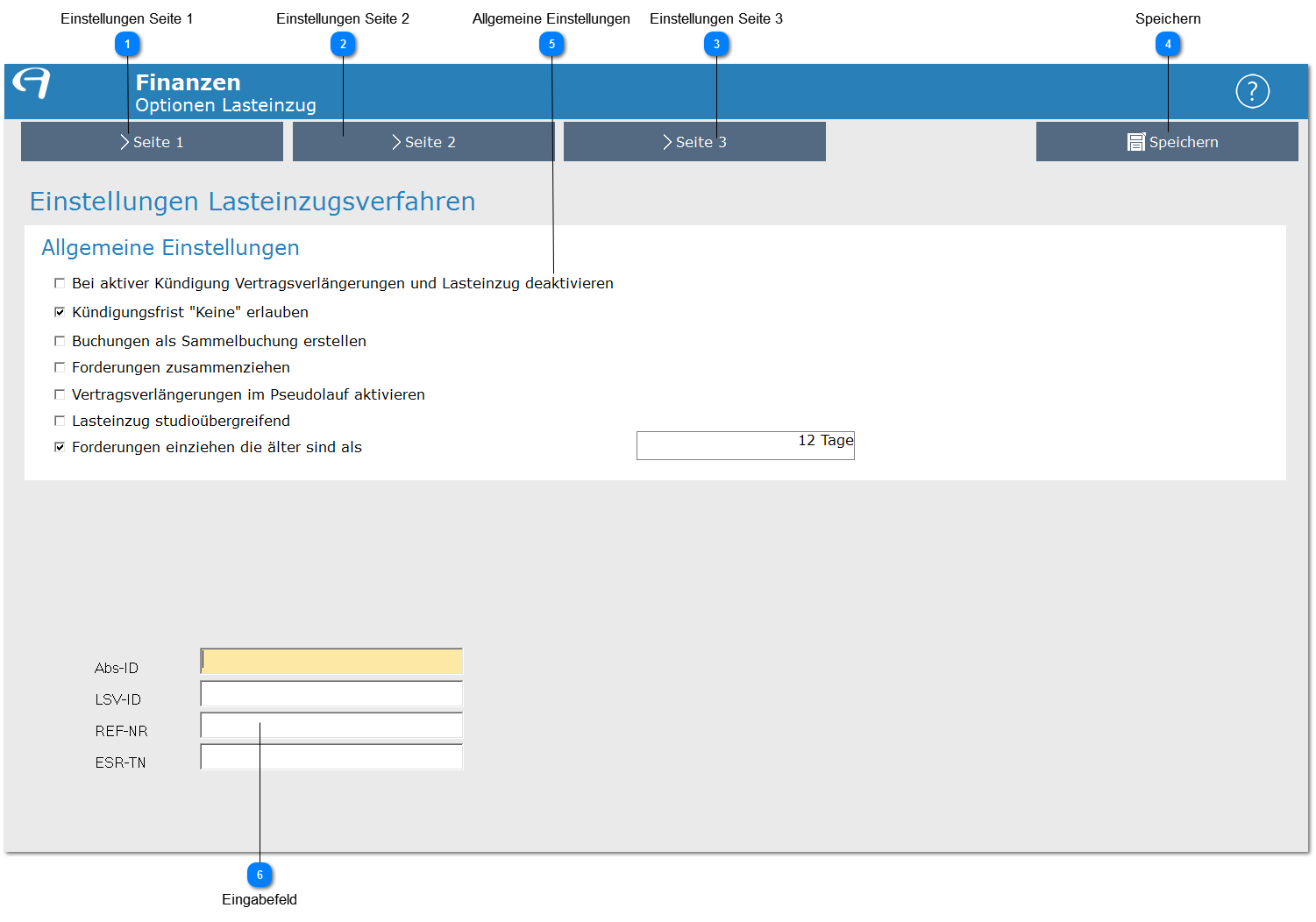 Aidoo Manage - Finanzen Lastschrift Optionen Seite 3