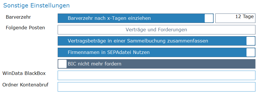 4. Sonstige Einstellungen