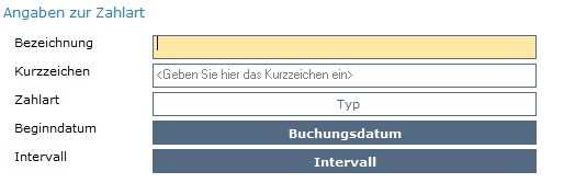 1. Angaben zur Zahlart