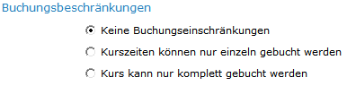 6. Buchungsbeschränkungen