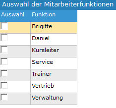 5. Auswahl Mitarbeiterfunktion