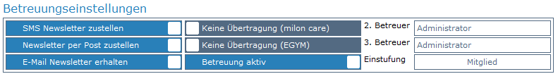 15. Betreuungseinstellungen