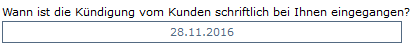 1. Kündigungseingang