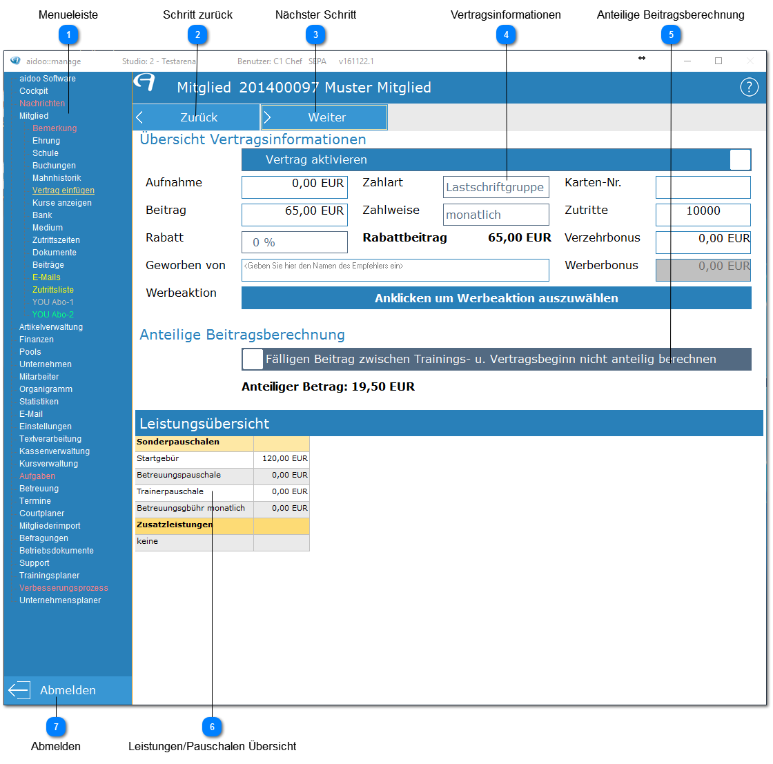 Aidoo Manage - Mitglied Vertrag Vertragsinformationen