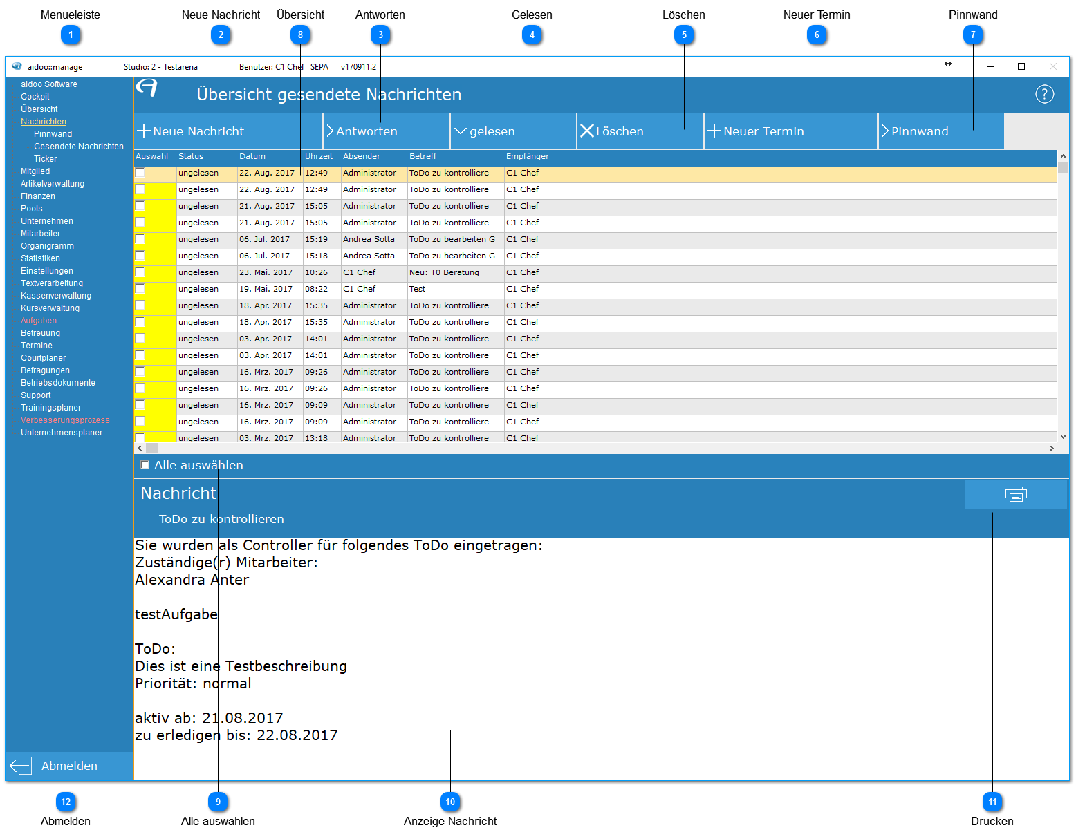 Aidoo Manage - Nachrichten