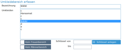 5. Umkleidebereich Übersicht