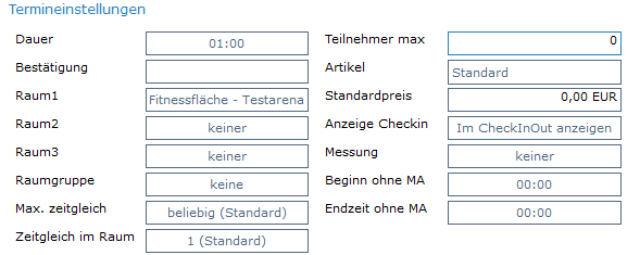 7. Termineinstellungen