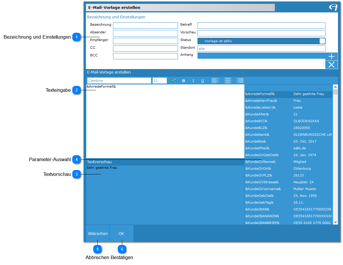 Aidoo Manage - Pools Textvorlagen E-Mail