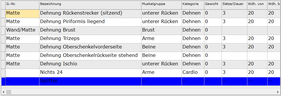 10. Übersicht Übungen