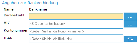 1. Angaben zur Bankverbindung