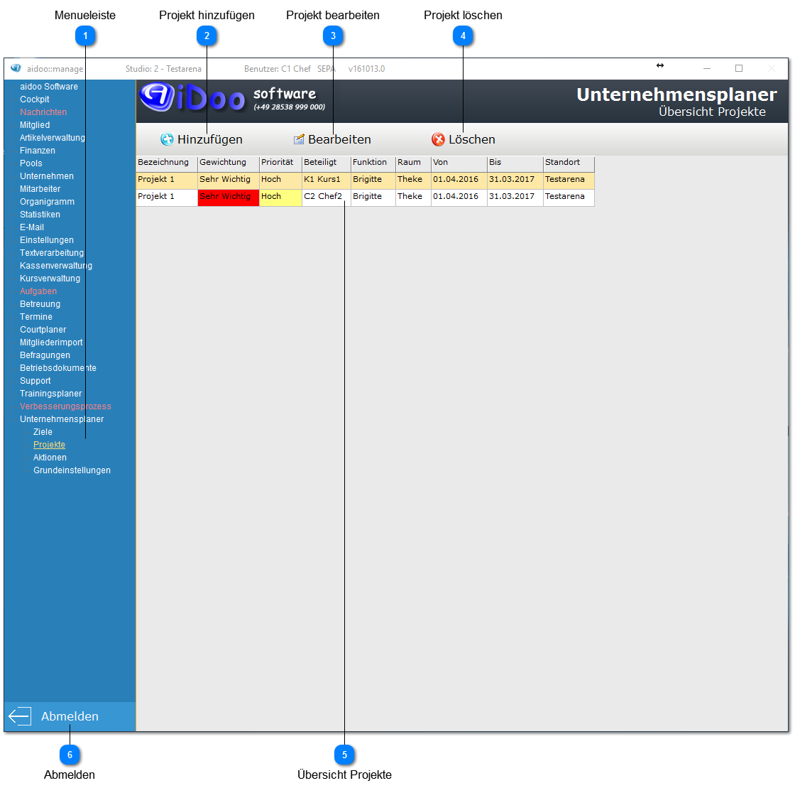 Aidoo Manage - Unternehmensplaner Projekte