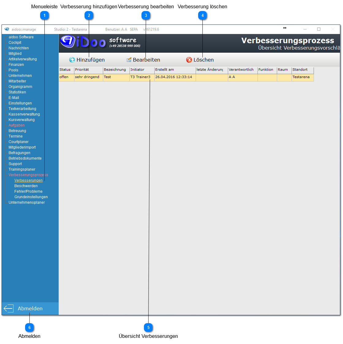 Aidoo Manage - Verbesserungsprozess Verbesserungen