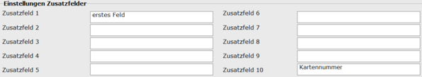 9. Einstellungen Zusatzfelder