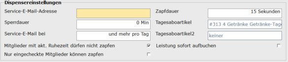 9. Dispensereinstellungen
