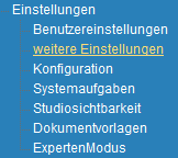 1. Menueleiste