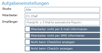 2. Aufgabeneinstellungen