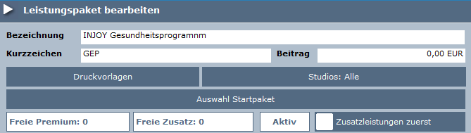 1. Leistungspaket bearbeiten