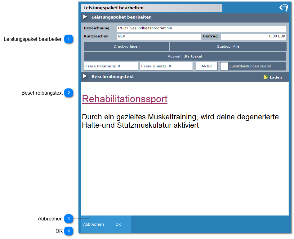 Aidoo Sales - Leistungspaket bearbeiten