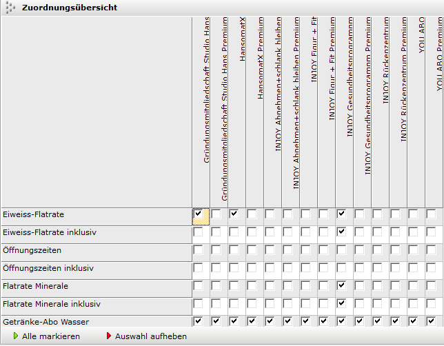 1. Zuordnung Zusatzleistungen