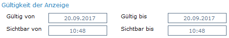 2. Gültigkeit der Anzeige
